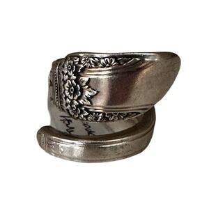 Sterling Silver Plated Spoon Rings 1947 First Love Pattern Size 7